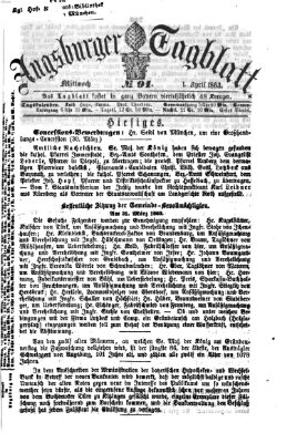 Augsburger Tagblatt Mittwoch 1. April 1863