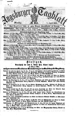 Augsburger Tagblatt Dienstag 7. April 1863