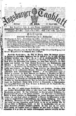 Augsburger Tagblatt Freitag 17. April 1863