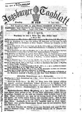 Augsburger Tagblatt Samstag 6. Juni 1863