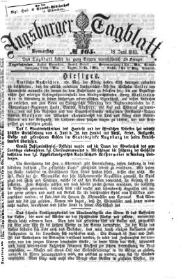 Augsburger Tagblatt Donnerstag 18. Juni 1863