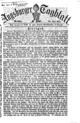 Augsburger Tagblatt Dienstag 30. Juni 1863