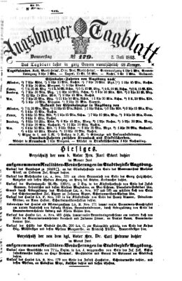 Augsburger Tagblatt Donnerstag 2. Juli 1863