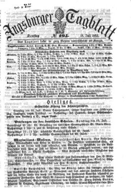 Augsburger Tagblatt Samstag 18. Juli 1863