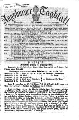 Augsburger Tagblatt Donnerstag 23. Juli 1863