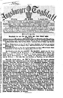 Augsburger Tagblatt Sonntag 2. August 1863