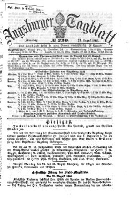 Augsburger Tagblatt Sonntag 23. August 1863