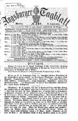 Augsburger Tagblatt Montag 24. August 1863