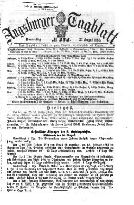 Augsburger Tagblatt Donnerstag 27. August 1863