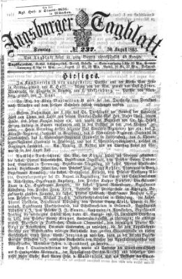 Augsburger Tagblatt Sonntag 30. August 1863