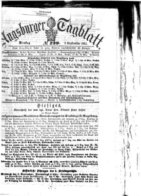 Augsburger Tagblatt Dienstag 1. September 1863