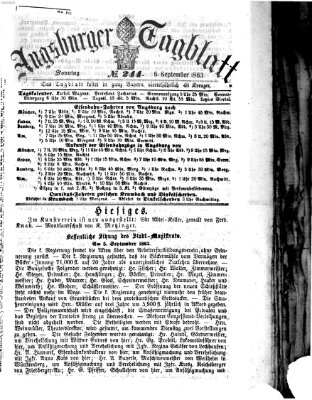 Augsburger Tagblatt Sonntag 6. September 1863