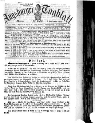 Augsburger Tagblatt Montag 7. September 1863