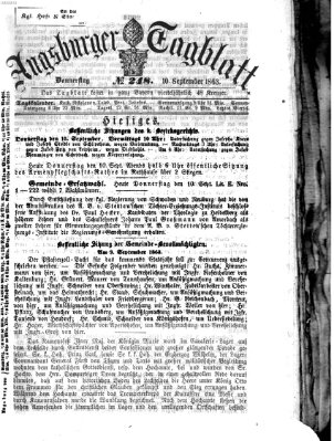 Augsburger Tagblatt Donnerstag 10. September 1863