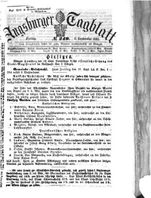 Augsburger Tagblatt Freitag 11. September 1863