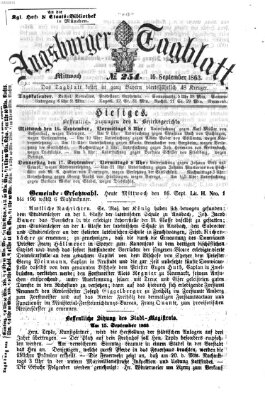 Augsburger Tagblatt Mittwoch 16. September 1863