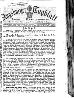 Augsburger Tagblatt Donnerstag 17. September 1863