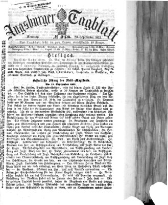 Augsburger Tagblatt Sonntag 20. September 1863