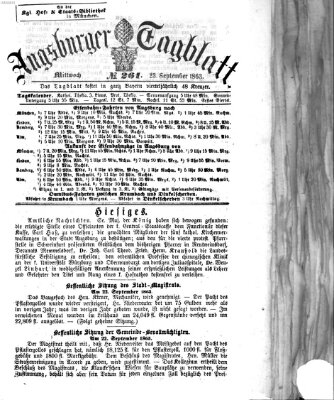 Augsburger Tagblatt Mittwoch 23. September 1863