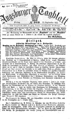 Augsburger Tagblatt Freitag 25. September 1863