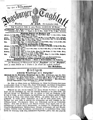 Augsburger Tagblatt Dienstag 29. September 1863