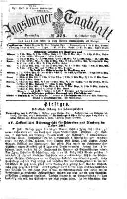 Augsburger Tagblatt Donnerstag 8. Oktober 1863