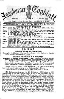 Augsburger Tagblatt Montag 19. Oktober 1863