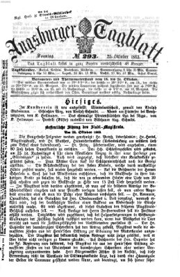 Augsburger Tagblatt Sonntag 25. Oktober 1863