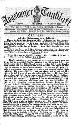 Augsburger Tagblatt Montag 26. Oktober 1863