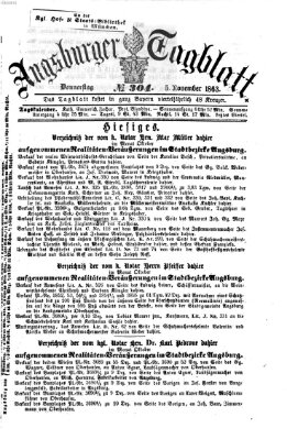 Augsburger Tagblatt Donnerstag 5. November 1863