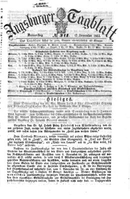 Augsburger Tagblatt Donnerstag 12. November 1863