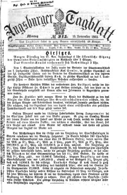 Augsburger Tagblatt Montag 16. November 1863