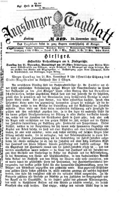 Augsburger Tagblatt Freitag 20. November 1863