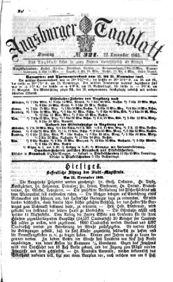 Augsburger Tagblatt Sonntag 22. November 1863