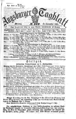 Augsburger Tagblatt Montag 23. November 1863