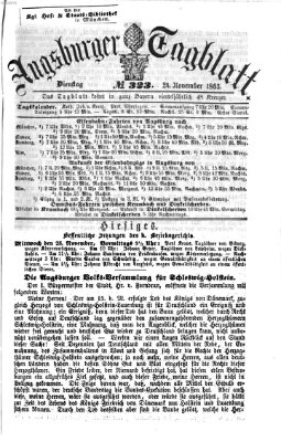 Augsburger Tagblatt Dienstag 24. November 1863