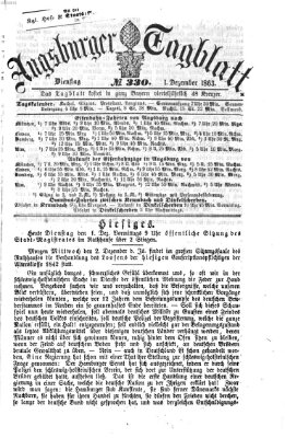 Augsburger Tagblatt Dienstag 1. Dezember 1863