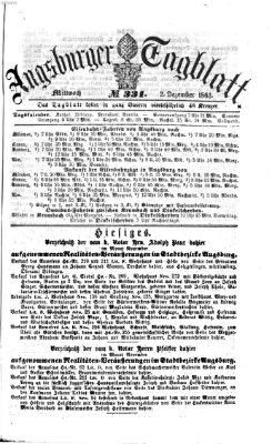 Augsburger Tagblatt Mittwoch 2. Dezember 1863