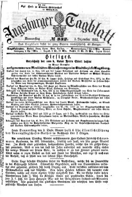 Augsburger Tagblatt Donnerstag 3. Dezember 1863