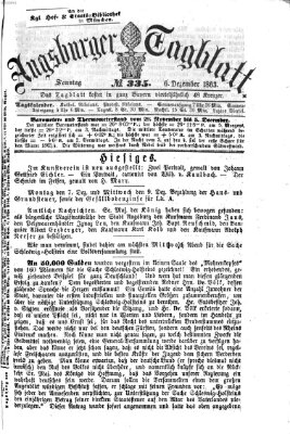 Augsburger Tagblatt Sonntag 6. Dezember 1863