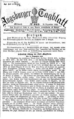 Augsburger Tagblatt Mittwoch 16. Dezember 1863