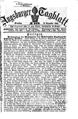 Augsburger Tagblatt Samstag 19. Dezember 1863