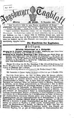 Augsburger Tagblatt Montag 21. Dezember 1863