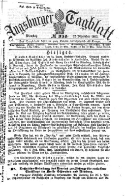 Augsburger Tagblatt Dienstag 22. Dezember 1863