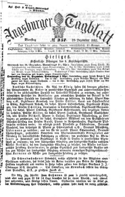 Augsburger Tagblatt Dienstag 29. Dezember 1863