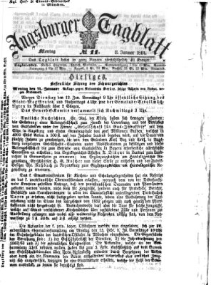 Augsburger Tagblatt Montag 11. Januar 1864