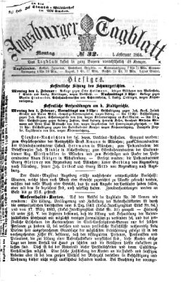 Augsburger Tagblatt Montag 1. Februar 1864