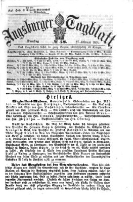 Augsburger Tagblatt Samstag 27. Februar 1864