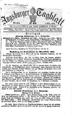 Augsburger Tagblatt Dienstag 1. März 1864