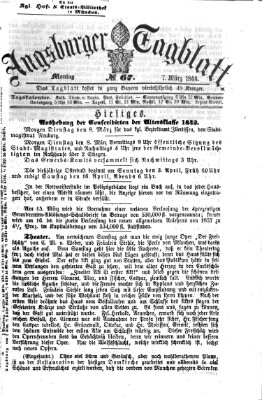 Augsburger Tagblatt Montag 7. März 1864